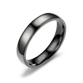 Chavin EH24SY 4 mm Söz Nişan Siyah Çelik Yüzük