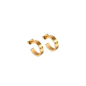 Chavin EH81SR Gold Vidalı Tasarım Çelik Kadın Küpe