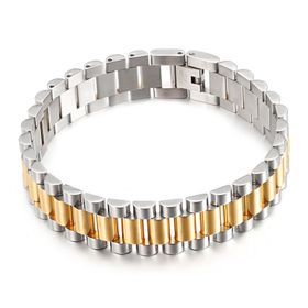Chavin EH89BYSR Gri Gold 316 L Çelik Parlak ve Mat Erkek Bileklik