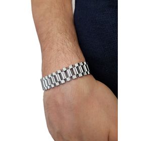 Chavin EH89BYSR Gri Gold 316 L Çelik Parlak ve Mat Erkek Bileklik