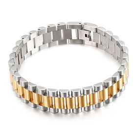 Chavin EH89BYSR Gri Gold 316 L Çelik Parlak ve Mat Erkek Bileklik