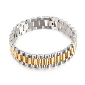 Chavin EH89BYSR Gri Gold 316 L Çelik Parlak ve Mat Erkek Bileklik