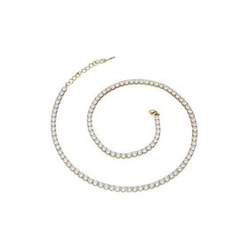 Chavin EK18SR-4 Gold 4 mm Su Yolu Taşlı Kadın Kolye Zincir