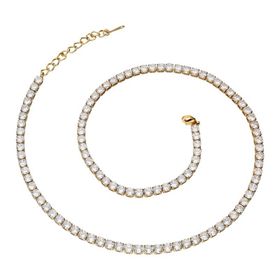 Chavin EK18SR-4 Gold 4 mm Su Yolu Taşlı Kadın Kolye Zincir