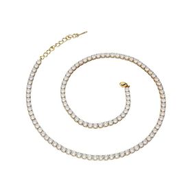 Chavin EK18SR-4 Gold 4 mm Su Yolu Taşlı Kadın Kolye Zincir