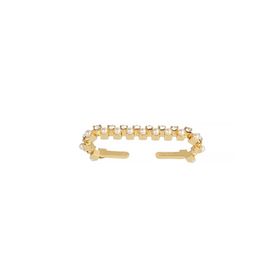 Chavin EK36BY Beyaz Taşlı Uzun Ear Cuff Sıkıştırma Küpe