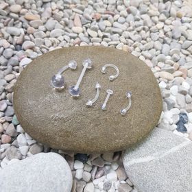 Chavin EN41-6 6'lıŞeffaf Akrilik Kaş Göbek Dil Kulak Piercing