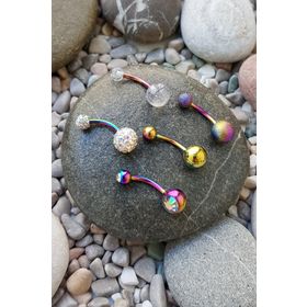 Chavin EN48ML 5 Adet Çok renkli Cerrahi Çelik Göbek Piercing