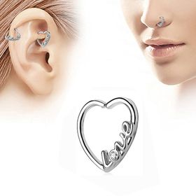 Chavin EN55 Bayan Kalp Kulak Kıkırdak Burun Piercing Küpe