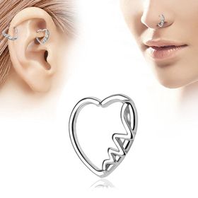 Chavin EN55 Bayan Kalp Kulak Kıkırdak Burun Piercing Küpe