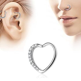 Chavin EN55 Bayan Kalp Kulak Kıkırdak Burun Piercing Küpe