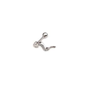 Chavin EN68SR Bayan Taşlı Ay Kulak Kıkırdak Piercing Çelik Küpe