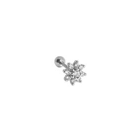 Chavin EN68SR Bayan Taşlı Ay Kulak Kıkırdak Piercing Çelik Küpe