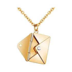 Chavin ER95SR Gold Çelik Mıknatıslı Zarf Mektup Bayan Kolye