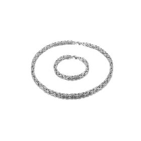 Chavin ET11 5 mm Kral Gri Çelik Zincir Erkek Bileklik Takım
