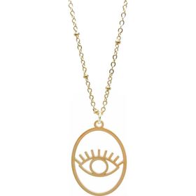 Chavin ET52SR Gold Yuvarlak İçinde Göz Çelik Kadın Kolye