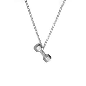 Chavin ET94 Gri Dambıl Halter Dizayn Çelik Erkek Kolye