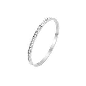 Chavin EU11BY 4 mm Silver Çelik Taşlı Bayan Kelepçe Bileklik