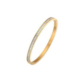 Chavin EU11SR 4 mm Gold Çelik Taşlı Bayan Kelepçe Bileklik