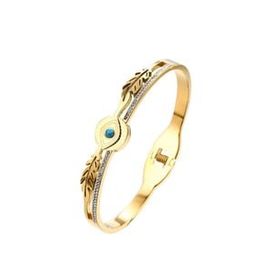 Chavin EU12SR Gold Göz Çelik Taşlı Bayan Kelepçe Bileklik
