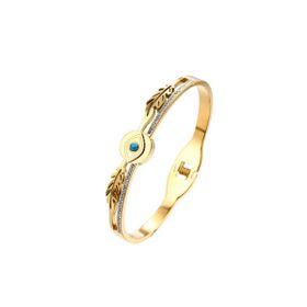 Chavin EU12SR Gold Göz Çelik Taşlı Bayan Kelepçe Bileklik