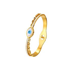 Chavin EU13SR Gold Göz Çelik Taşlı Bayan Kelepçe Bileklik