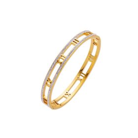 Chavin EU15SR Gold Çelik Taşlı Roma Rakam Bayan Kelepçe Bileklik