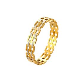 Chavin EU17SR 12 mm Gold Çelik Taşlı Bayan Kelepçe Bileklik