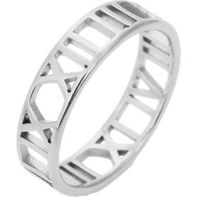 Chavin EU32BY-26 6 mm Çelik Gri Roma Rakam Kadın Yüzük