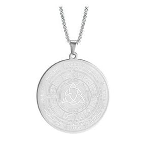 Chavin EU42 Çelik Gri Yuvarlak 12 Takım Yıldızı Astroloji Burç Unisex Kolye