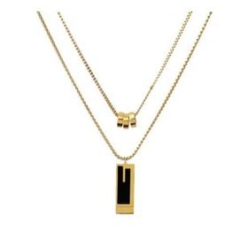 Chavin EU46SR Çelik Gold 2 Kolyeli 2 Zincirli Kadın Kolye