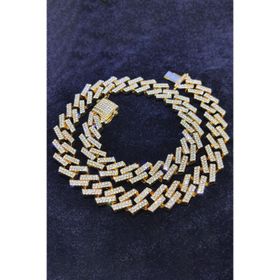 Chavin EU78SR 15 mm Gold Kalın 60 cm Taşlı Alloy Erkek Zincir