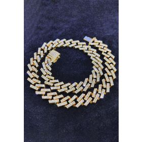Chavin EU78SR 15 mm Gold Kalın 60 cm Taşlı Alloy Erkek Zincir
