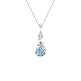 Chavin EU88 Topaz Sol Anahtarı Zirkon Taşlı Gümüş Kolye