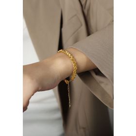Chavin EV06SR Gold Çelik Halep Zincir Model Bayan Bileklik