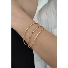 Chavin EV12SR-3 3 Adet Gold Çelik Ajda Bilezik Halka Bayan Bileklik