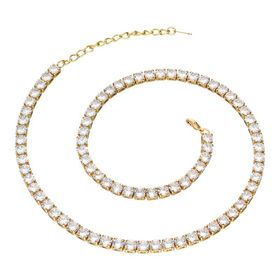 Chavin Gold kap. 5mm. Su Yolu Taşlı Bayan Kolye Zincir