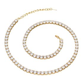 Chavin Gold kap. 5mm. Su Yolu Taşlı Bayan Kolye Zincir