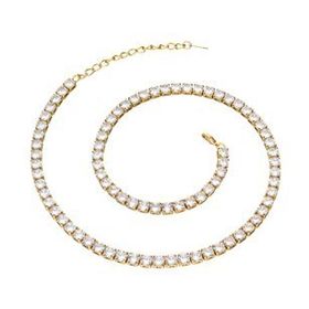 Chavin Gold kap. 5mm. Su Yolu Taşlı Bayan Kolye Zincir