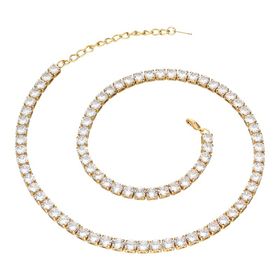 Chavin Gold kap. 5mm. Su Yolu Taşlı Bayan Kolye Zincir