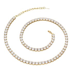 Chavin Gold kap. 5mm. Su Yolu Taşlı Bayan Kolye Zincir