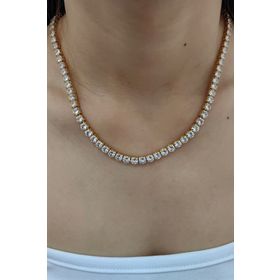 Chavin Gold kap. 5mm. Su Yolu Taşlı Bayan Kolye Zincir