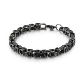 Chavin Kral Model 5 mm. Eskitme Gri Çelik Erkek Bileklik az68es