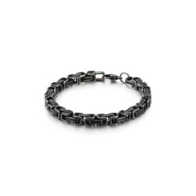 Chavin Kral Model 5 mm. Eskitme Gri Çelik Erkek Bileklik az68es