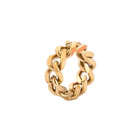 Chavin Parlak Gold Zincir Dizayn Erkek Bayan Çelik Yüzük ek50sr