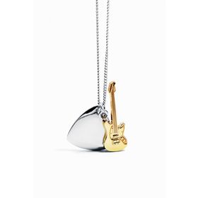 Chavin Pena Gitar Gri Gold Çelik Erkek Bayan Kolye