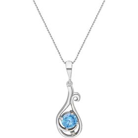 Chavin Topaz ve Zirkon Taşlı Lale Figürlü Gümüş Kadın Kolye
