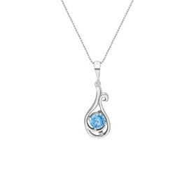Chavin Topaz ve Zirkon Taşlı Lale Figürlü Gümüş Kadın Kolye