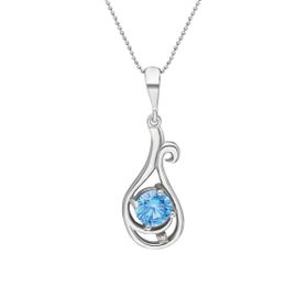 Chavin Topaz ve Zirkon Taşlı Lale Figürlü Gümüş Kadın Kolye