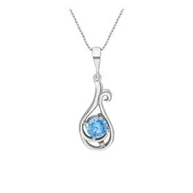 Chavin Topaz ve Zirkon Taşlı Lale Figürlü Gümüş Kadın Kolye